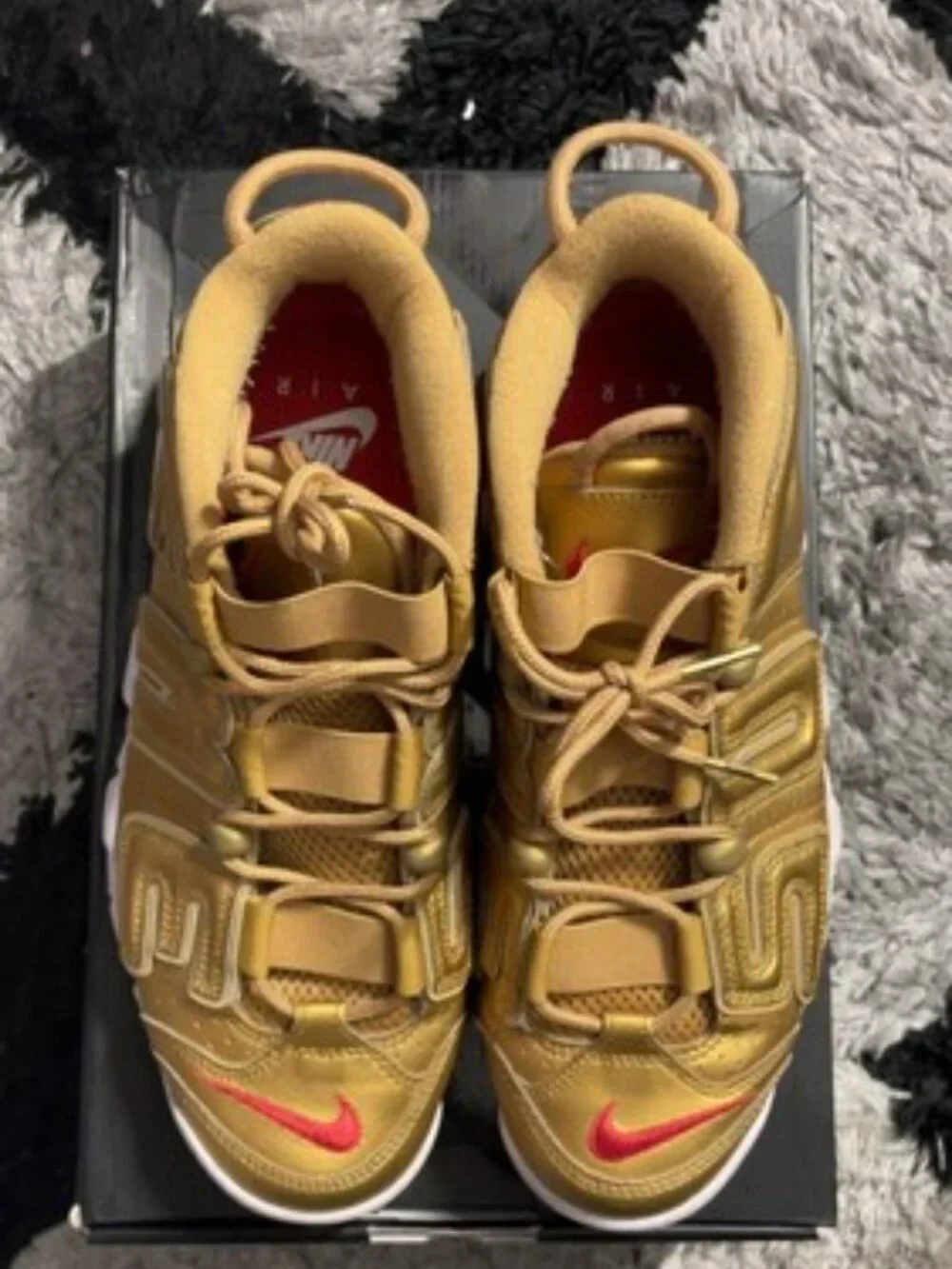 Nike Air More Uptempo x Supreme Metallic Gold 2017 902290-700 Size 8.5